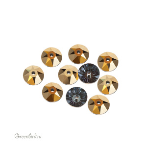 Swarovski 3188 Пайетки 5 мм, золото (#001AUR), уп. 10 шт.