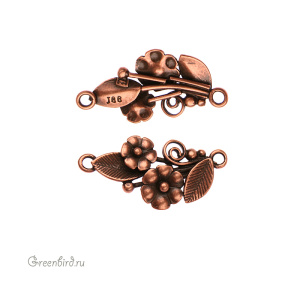 JBB Коннектор "Цветы, лев", ант. медь (JB-7338)