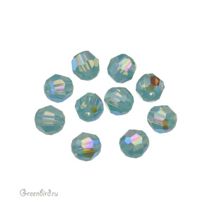 Swarovski 5000 Бусины круглые 4 мм, светло-морской опал с мерцанием (#390SHIM), уп. 10 шт.