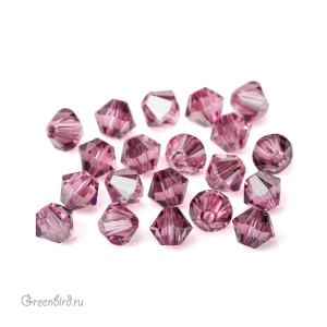 Swarovski 5328 Биконусы 4 мм, розовый сатин (#209SATIN), уп. 20 шт.