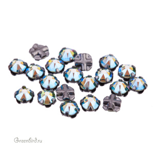 Swarovski 53100 Роза Монтис SS12, оружейная сталь, эринит с мерцанием (#360SHIM), уп. 20 шт.