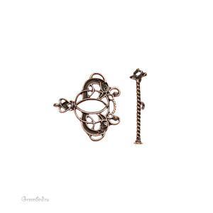 "Время рыцарей", замок-тоггл, ант. бронза, 1 шт. (#1363)