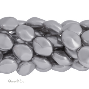 Swarovski 5842 Жемчуг барочный плоский 10 мм, светло-серый (#616), 1 шт.