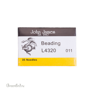 Иглы John James Beading №11 (уп. 25 шт) 