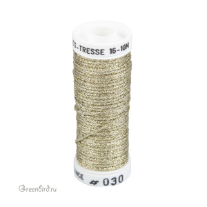 Металлизированная нить Tresse #16 AVAS, светлое золото, 10 м (#16-030)