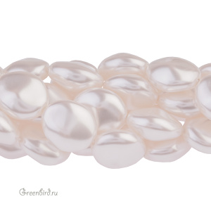 Swarovski 5842 Жемчуг барочный плоский 14 мм, белый (#650), 1 шт.