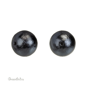 Хлопковый жемчуг 14 мм, Black, 1 шт. (#CTP001-14-Black)