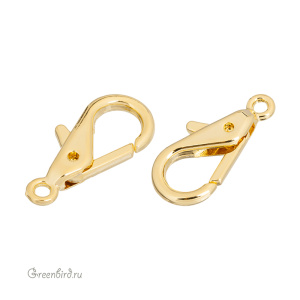 Замок-карабин, золото, 1 шт. (9K764), Корея