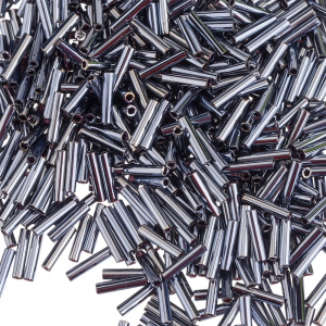 Бисер MIYUKI Slender Bugle 6 мм – Dyed Opaque Dark Purple (#464), 10 г