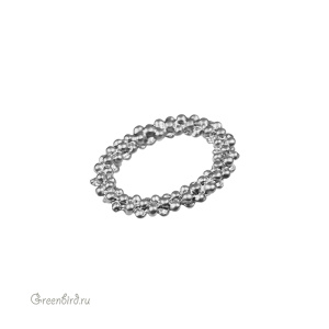 Коннектор-кольцо "Венок" 14,8х21 мм, матовый родий, 1 шт. (9M595), Корея