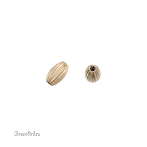 Бусина, матовое золото, 1 шт. (9M269), Корея