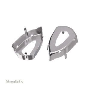 4707 Оправа для ювелирного кристалла Slim Trilliant FS 24х15,2 мм, белая бронза