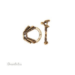 "Стимпанк", замок-тоггл, ант. латунь, 1 шт. (#Л1450)