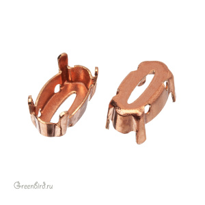 4162 Оправа для ювелирного кристалла Elongated Oval FS 10х5,5 мм, томпак