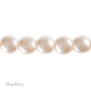 Swarovski 5860 Жемчуг плоский 16x9 мм, кремово-розовый (#621), 1 шт.