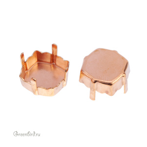 NEW 4460 Оправа без отверстий для Magical Square Fancy Stone 14 мм, томпак