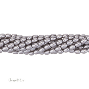 Жемчуг "Майорка" рис 7х5,5 мм, серый, нить (#Maj-92)