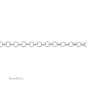 Цепочка "Ролло", родий, 30 см (#Chain-78R)