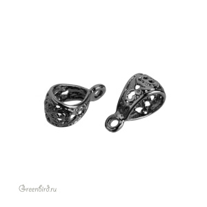 Коннектор-бейл "Рококо", gunmetal, 1 шт. (#SVA-BAIL-02T)
