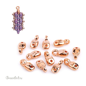 CYMBAL Концевик "Vourkoti" для SuperDuo, розовое золото, 1 шт. (#SD-012204-RG)