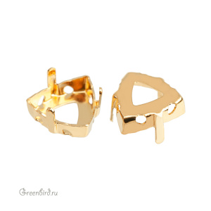 4799 Оправа для ювелирного кристалла Prismatic Triangle Fancy Stone FS 9х9,4 мм, золото