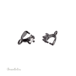 Бейл с фианитом, gunmetal, 1 шт. (#SVA-BAIL-40T)