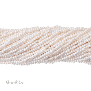 Жемчуг пресноводный барочный 2х2,4 мм, молочный светлый, нить (#4224)