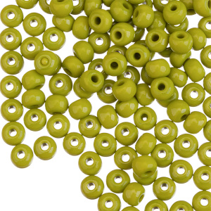 Бисер чешский PRECIOSA Czech круглый 6/0, непрозрачный, Olive (#53430), 10 г