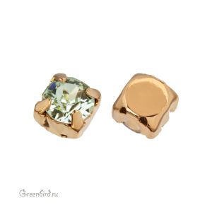 1088 Chaton SS29 в оправе, золото - Chrysolite (#238)