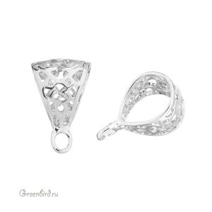 Коннектор-бейл "Барокко" 17 мм, родий, 1 шт. (#SVA-BAIL-04R)