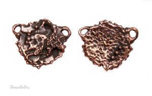 "Фактура земли", коннектор, ант. бронза, 1 шт (#0219)