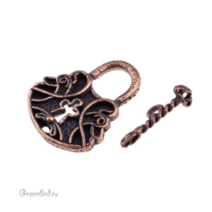 "Время рыцарей", замок-тоггл, ант. бронза, 1 шт. (#1362)