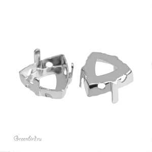 4799 Оправа для ювелирного кристалла Prismatic Triangle Fancy Stone FS 9х9,4 мм, белая бронза