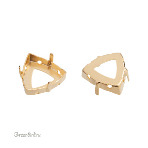 4799 Оправа для ювелирного кристалла Prismatic Triangle Fancy Stone FS 14х14,3 мм, золото
