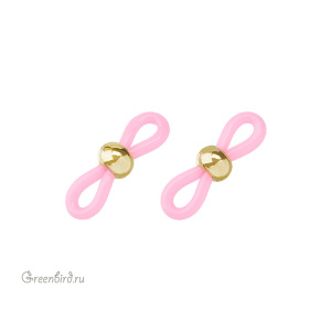 Цветной держатель-концевик для очков, светло-розовый, золото, 1 шт. (#SVA-002G)