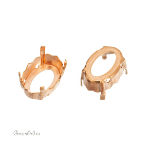 4160 Оправа для ювелирного кристалла Magical Oval Fancy Stone 14х10 мм, томпак