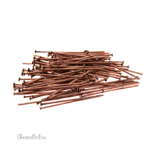 Пины со шляпкой 25 мм, ант. медь, уп. 100 шт. (#SAUR-PIN25-ACP)