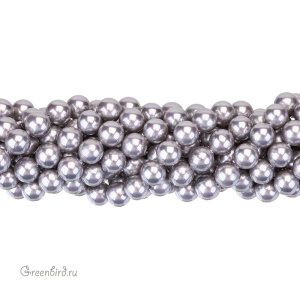 Жемчуг "Майорка" 8 мм, серый, нить (#Maj-53)