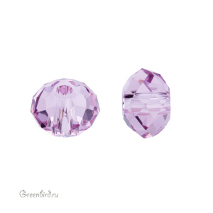 Swarovski 5040 Бусина Бриолетт 6х4 мм, светлый аметист (#212), 1 шт.