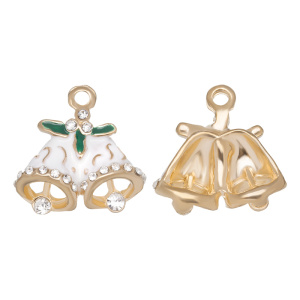 Подвеска с эмалью "Колокольчики", золотистый, 1 шт. (#CN-PN-247)