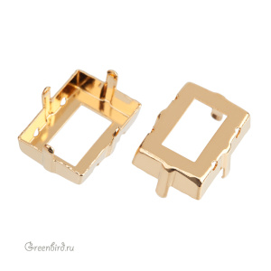 4527 Оправа для ювелирного кристалла Step Cut FS 18х13 мм, золото