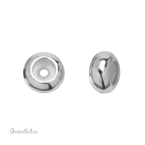 Стоппер для цепочек 6 мм, родий, 1 шт. (#SVA-BASE-2501R)