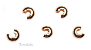 Бусина на кримп гладкая, золото, 1 шт. (#04GP)