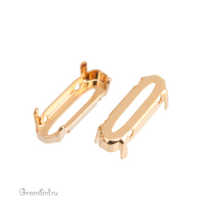 4161 Оправа для Long Classical Oval 15х5 мм, томпак/золото