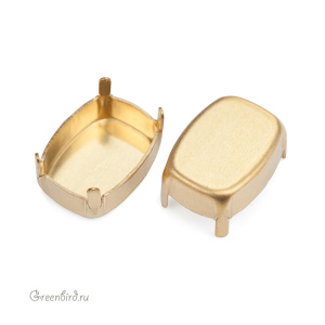 4568 Оправа без отверстий для Cushion Fancy Stone 14x10 мм, латунь