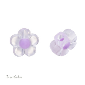 Бусина "Цветочек", фиолетовый, 1 шт. (#SVA-PL-01)