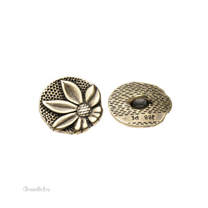 JBB Пуговица "Цветок", ант. латунь (J235-17)