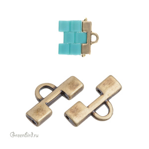 CYMBAL Концевик "Soros" для TILA на 3 нити, ант. латунь, 1 шт. (#TL-012508-AB)