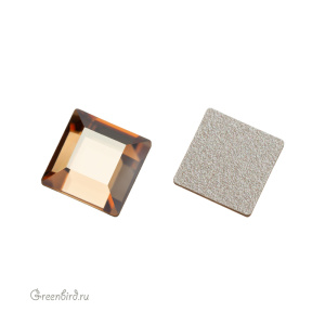 Swarovski 2400 Клеевые стразы Квадрат 6 мм, золотистая дымка (#001GSHA), 1 шт.