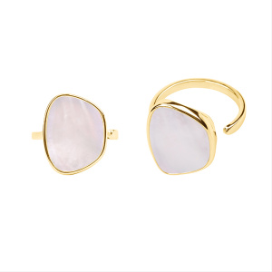 Кольцо разъемное "Силуэт", перламутр, золото (#SV1701-RNG-01G)